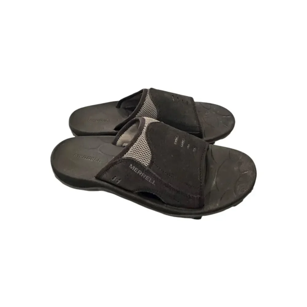 Merrell Mens Encore Slide Black Suede Mesh Comfort Sandals Size 11